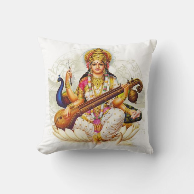Coussin Prière Sanskrit indoue de GoddessSarawati (Recto)