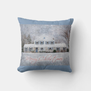 Coussin Primitive Winter Snow Country Rustic Open House