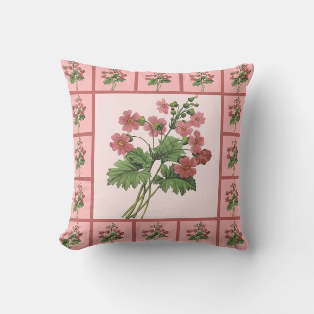 Coussin Primroses romantiques Lancer l'oreiller (Recto)