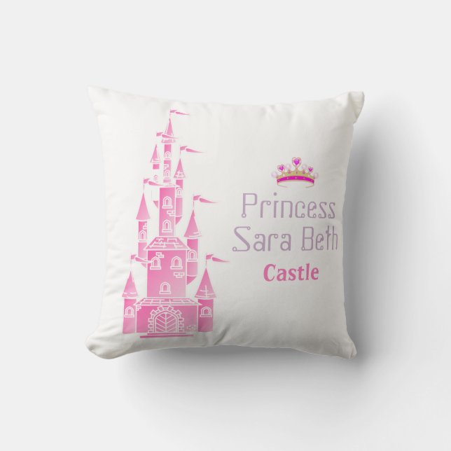 Coussin Princess Castle Personnalisez avec le nom (Recto)