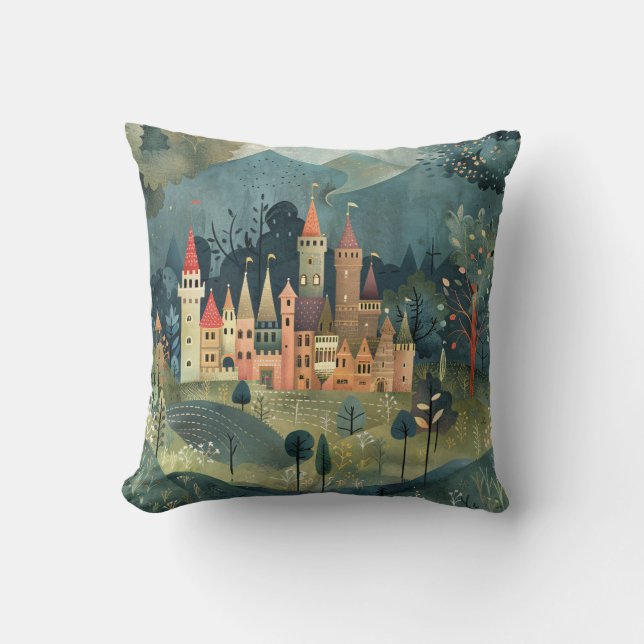 COUSSIN PRINCESS CASTLE THROW PILLOW (Recto)