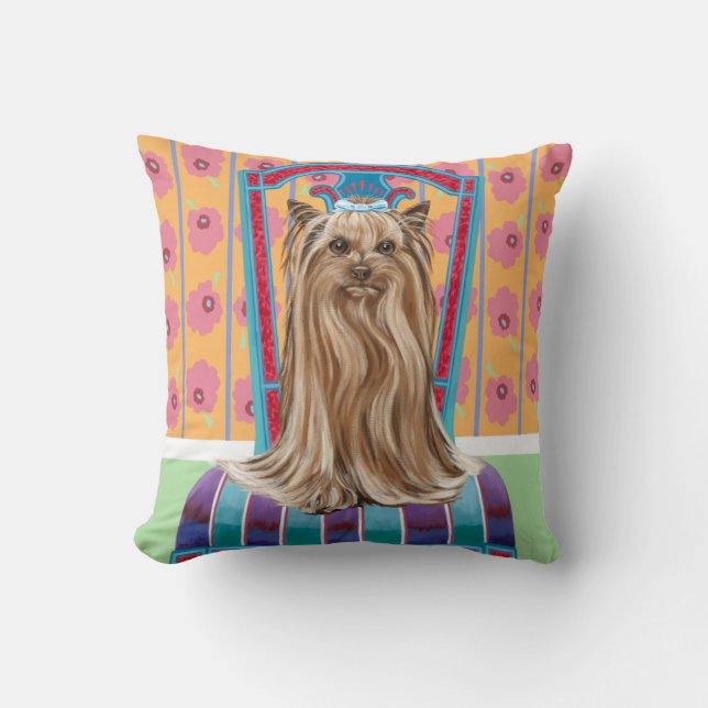Coussin Princesse de la Couronne Yorkie (Recto)