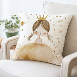 Coussin princesse mignonne avec Couronne d'or, con