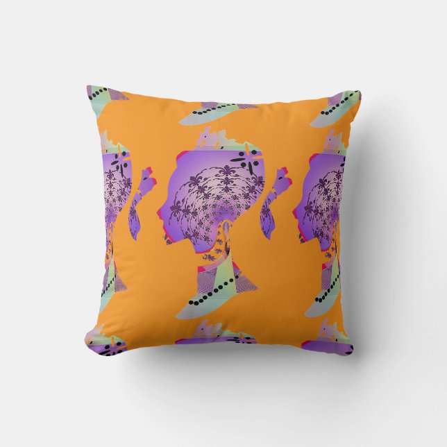 Coussin Princesse Queue de Cheval Orange  (Recto)