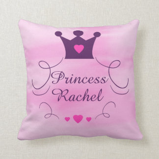 Coussin Princesse rose Crown Tiara Royalty Hearts de bébé