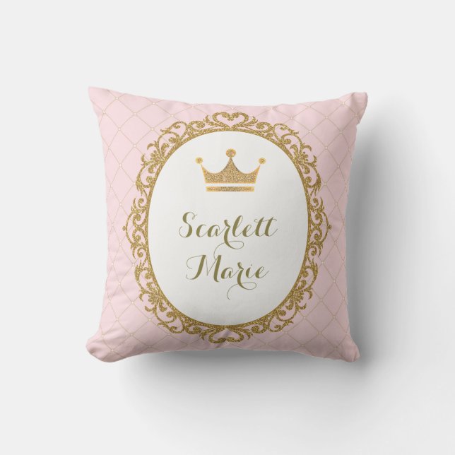 Coussin Princesse royale Crown Nursery Decoration d'or (Recto)