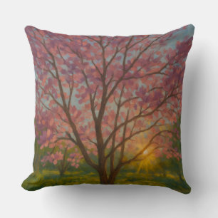 Coussin Printemps Éveil - Paysage de l'arbre florissant