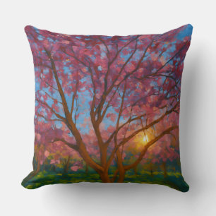 Coussin Printemps Éveil - Paysage de l'arbre florissant