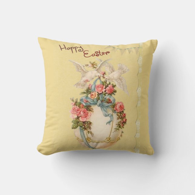 Coussin Printemps vintage Et Oeufs De Pâques (Recto)