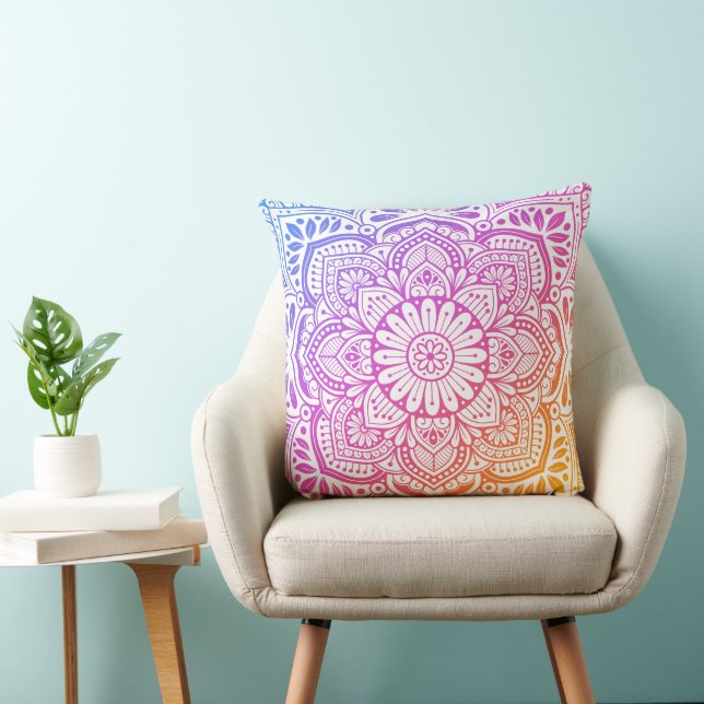 Coussin Prism Flower Mandala Throw Pillow (Chaise)