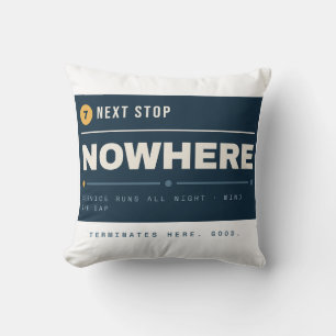 Coussin Prochaine étape nulle part Voyage rétro carré jeté