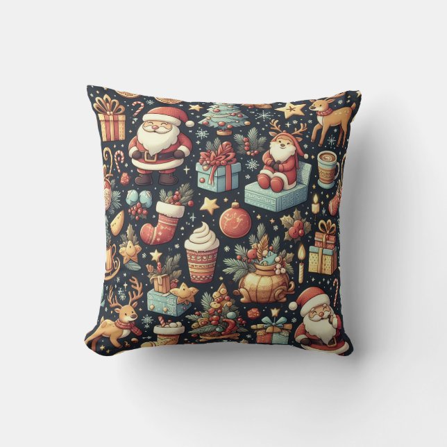 Coussin produits heureux pour la journée de Noël (Recto)