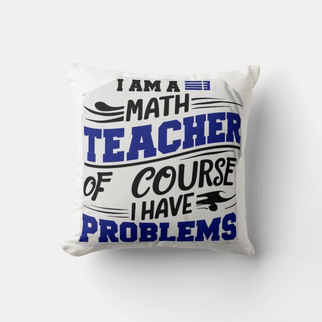 Coussin Prof de maths Blague  (Recto)