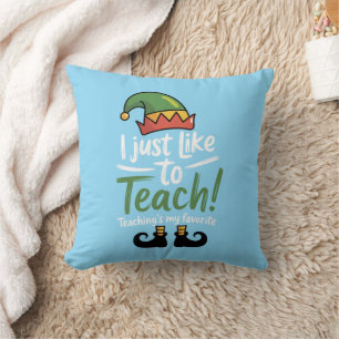 Coussin Prof de Noël drôle L'enseignement est mon préféré