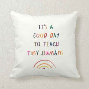 Coussin Professeur Bonne Journée Minuscules Humains Moder