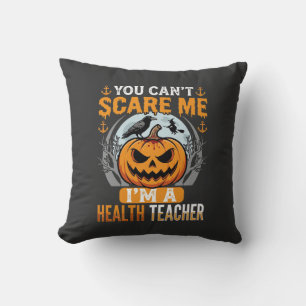 Coussin Professeur de santé Halloween Citrouille effrayant