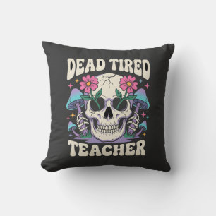 Coussin Professeur Épuisé Crâne Champignon Halloween Graph