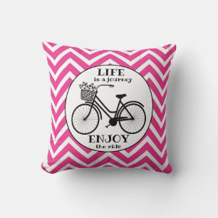 Coussin Profitez De La Promenade   Vélo Avec Fleurs Motiva