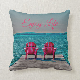 Coussin Profitez De La Vie Sur Les Chaises Rustiques En Ad