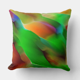 Coussin Profondeur et reliefs colorés, le vert prédomine