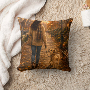 Coussin Promenade Automnale Conviviale avec Mon Meilleur A