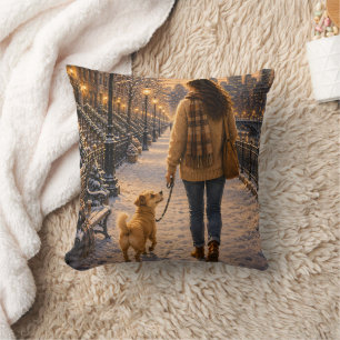 Coussin Promenade Cozy d'Hiver avec Mon Meilleur Ami