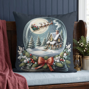 Coussin Promenade en traîneau du Père Noël dans un monde m