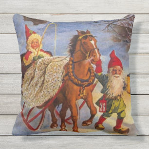 Coussin « Promenade en traîneau la nuit » par Jenny Nystro