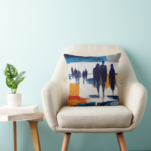 Coussin Promeneurs d'après-tempête – Figures abstraites