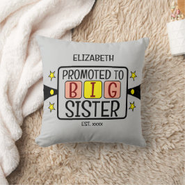 Coussin Promu à grand nom de soeur est année pêche jaune