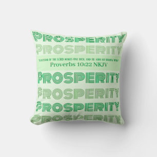 Coussin Prospérité Bible Verbe Proverbes Vert clair