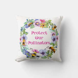 Coussin Protéger nos pollinisateurs Fleurs d'abeilles