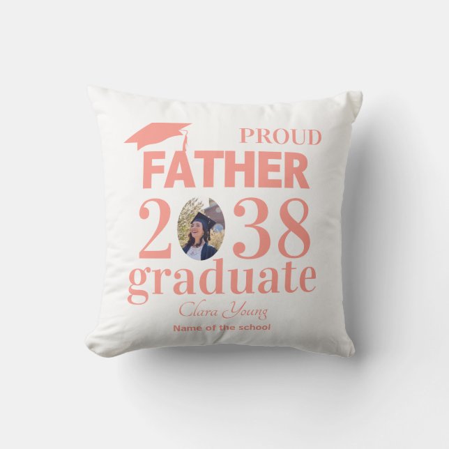 Coussin Proud Father personalized graduation (Recto)