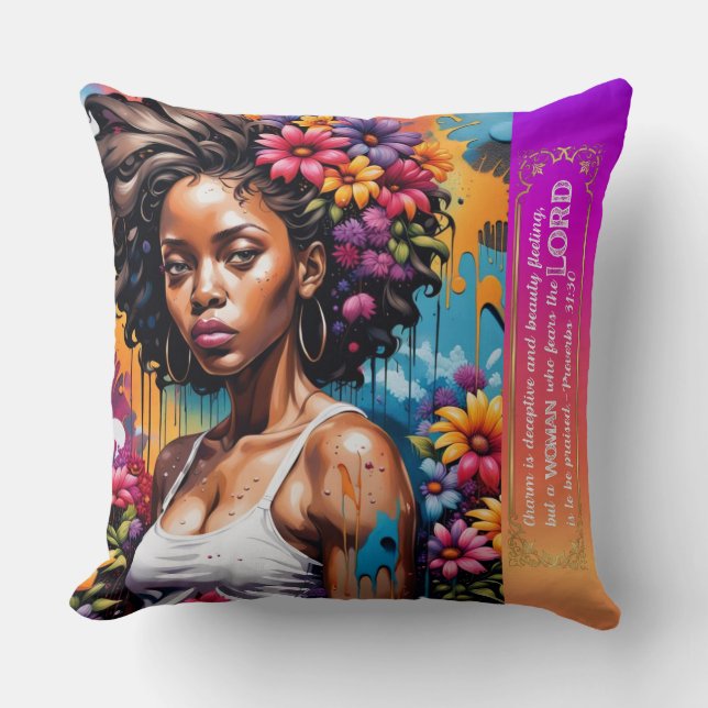 Coussin Proverbes de la femme Abstraite de foi 31 30 (Recto)
