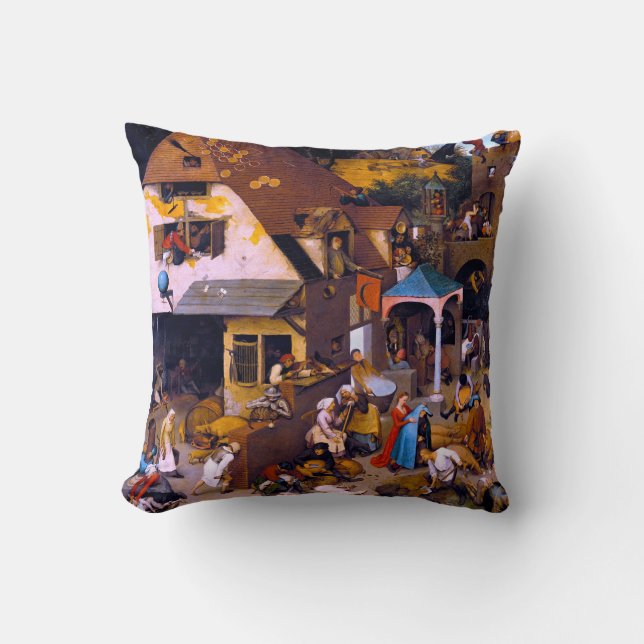 Coussin Proverbes du Néerlandais, Pieter Bruegel l'Ancien (Recto)