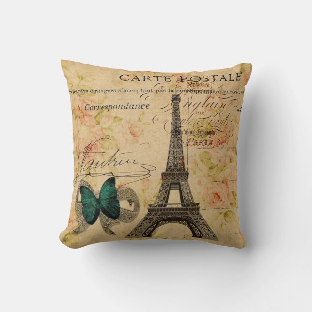 Coussin provincial français de Tour Eiffel de Paris (Recto)