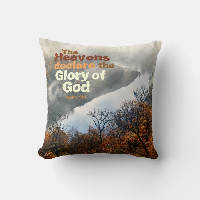 Coussin Psaume 19:1 Écriture Cieux déclarer gloire de Dieu (Recto)