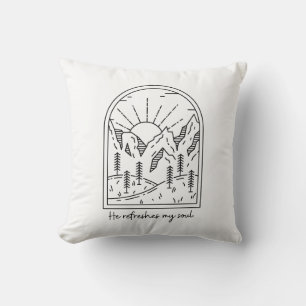 Coussin Psaume 23 3 Rafraîchit Soul Bible chrétienne Verse