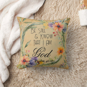 Coussin Psaume 46:10 Verse de la Bible