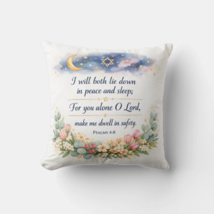 Coussin Psaume 4:8 Verset biblique encourageant, Sommeil p