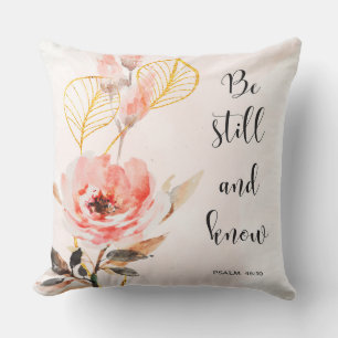 Coussin Psaume florale verset biblique 46
