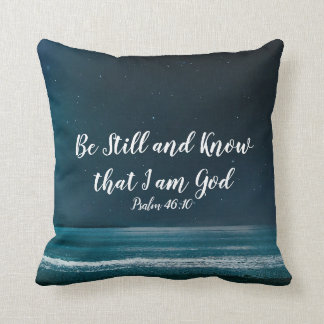 Coussin Psaume Soyez toujours et Sachez que je suis Dieu
