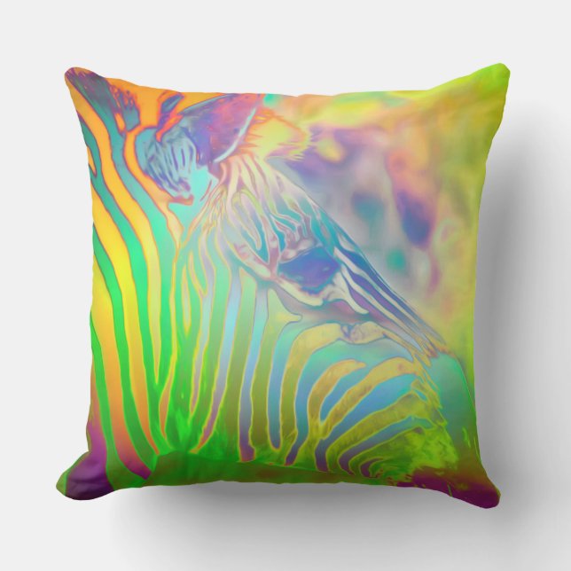 Coussin Psychédélic Wild Life Zebra (Recto)