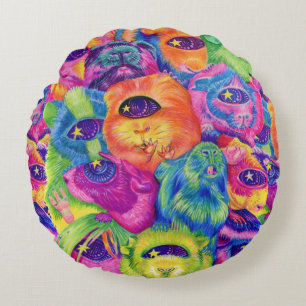 Coussin psychédélique de pile de cobaye