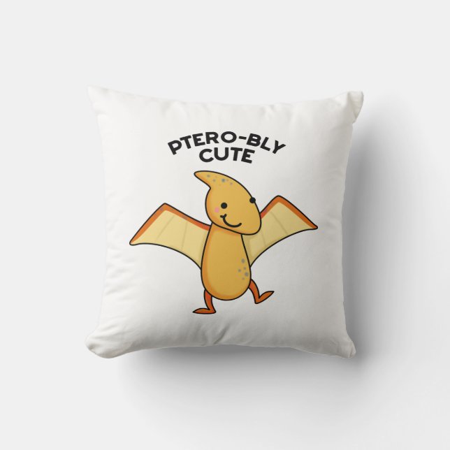 Coussin Pterobo mignon Dinosaure Pterodactyle Pun (Recto)
