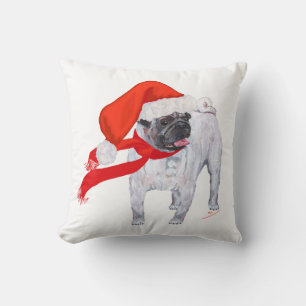 Coussin Pug de Noël
