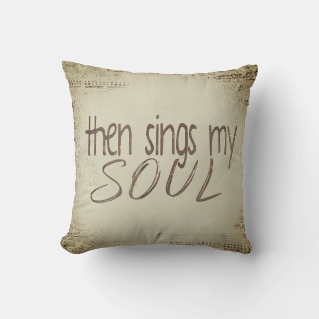 Coussin "Puis Chante Mon Âme" Musique (Recto)
