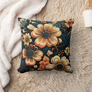 Coussin Puissance de fleur boho rétro