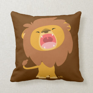 Coussin puissant mignon de bande dessinée de lion