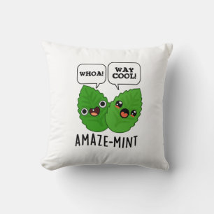 Coussin Pun Feuille à menthe amusante